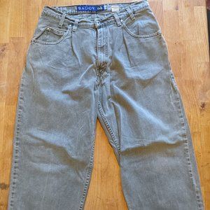 Vintage Silver Tab Levis Jeans Tan Biege Brown Mauve Baggy 36 x 32 USA Made